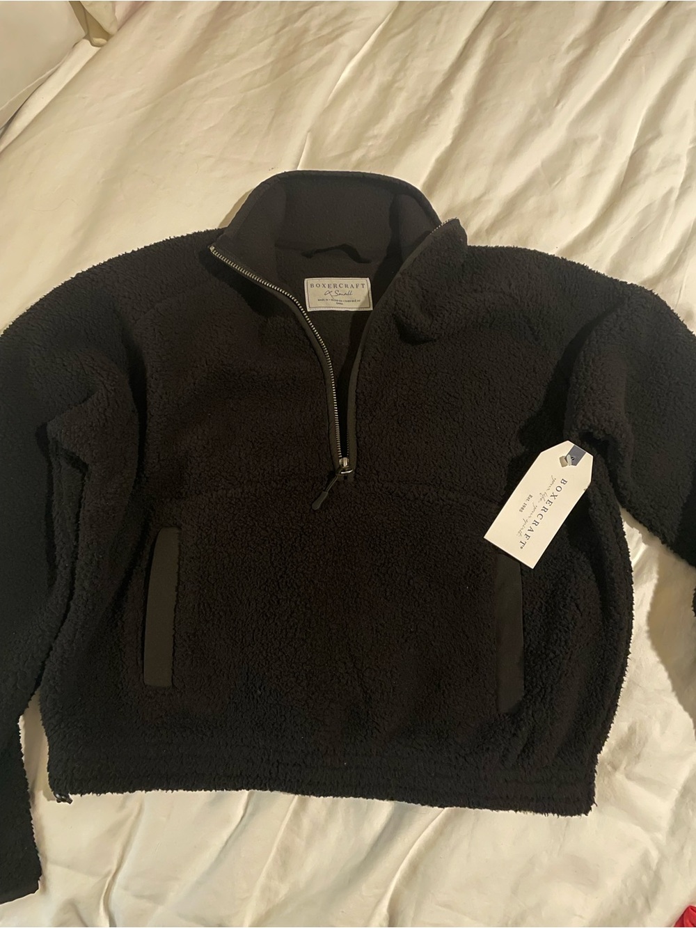 boxercraft Black Sherpa Half-Zip Pullover